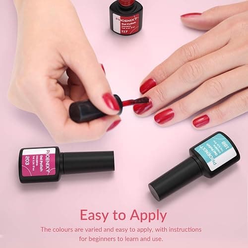 Phoenixy Gel Nail Polish, 21 Colours Nail Polish Starter Kit Soak Off Gel Polish Nail Varnish Set Base and Top Coat Gifts Set for Women thumbnail 7