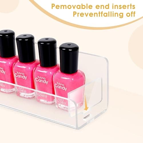 AumVum Acrylic Wall Mounted Nail Polish Organiser Rack, 6 Tiers Clear Shelves with Removable Anti-Slip Inserts, Paint Rack Essential Oil Perfume Stand, Nail Varnish Storage Display Shelf 15 Inches thumbnail 6