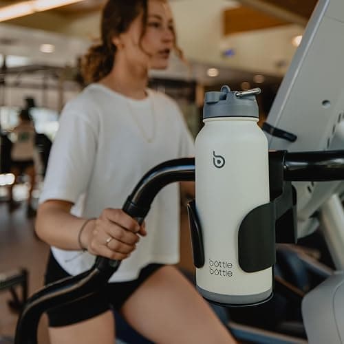 BOTTLE BOTTLE Insulated Water Bottle 950ml(32oz) Stainless Steel Sports Water Bottles with Straw Dual-use Lid Drink Flask Design for Gym with Pill Box (Gray) thumbnail 7