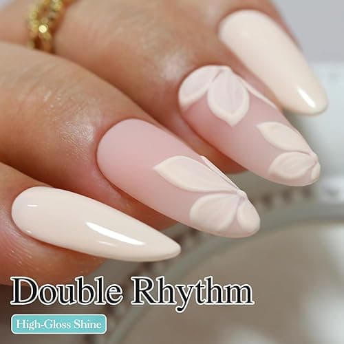 Double Rhythm 15ML Gel Nail Polish Pure Sheer Same Color Same Bottle Soak Off Gel Polish Art Manicure Salon DIY at Home for Women (Beige Pink-A1393) thumbnail 4