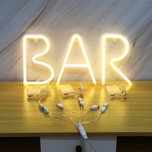 ENUOLI Letter Neon Lights Warm White LED Alphabet Neon Words Signs(R) | Battery/USB Operated Letter Neon Sign Art Lights Words Wall Light up Girls’ Room Wedding Birthday Party Christmas Home Decor thumbnail 8