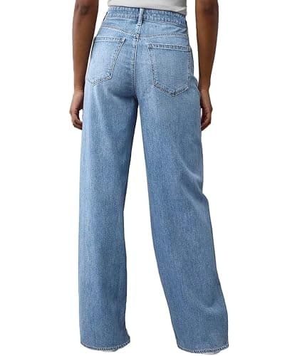 Mars power Women's Wide Leg Jeans High Waisted Baggy Straight Leg Loose Stretchy Casual Denim Pants thumbnail 2