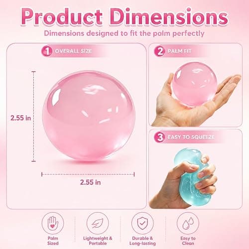 Coconut Oil Squishy, 2 Pack New Coconut Oil Stress Ball Sensory Squeeze Toy For Kids Teens & Adults, Soft Squishy Fidget Toy For Stress Relief, Anxiety Relief, Desk Squishies Toy Gift (Blue + Pink) thumbnail 2