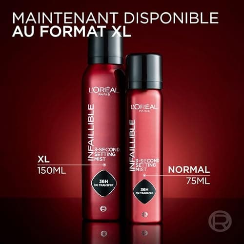 L'Oréal Paris - Spray Fixateur de Maquillage - Waterproof - Sans Transfert - Formule Légère - Non Collant - Résistant à l'Eau et à la Transpiration - Tenue Jusqu'à 36h - Infaillible - 75 ml thumbnail 6