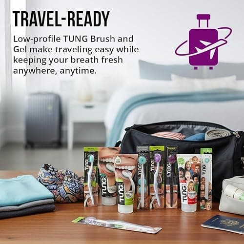 Tung Tongue Cleaning Kit with Brush & Gel for Fresh Breath, USA Made | Includes TUNG Brush & Zinc Gel to aid in cleaning the tongue, support fresh breath, help fight halitosis & may reduce odor. thumbnail 9