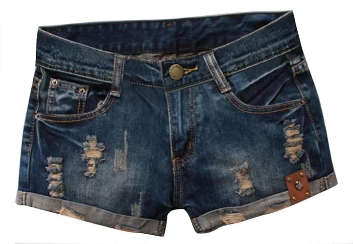 Fensajomon Women's Low Rise Summer Ripped Distressed Frayed Denim Shorts Sexy Jean - Image 1
