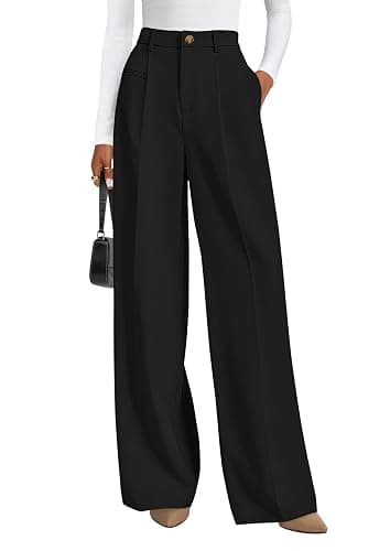 PRETTYGARDEN Womens Wide Leg Dress Pants 2025 Business Casual Flowy Work Palazzo Pants High Waisted Slacks Trousers - Image 1