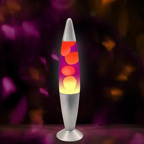 JAMBO 16" Beautiful Lamp- Purple with Yellow/Orange Wax, Relaxing Liquid Light, Night Light Nightlight, Home Decor Living Room Office Bedroom Lamp for Adults Teens Kids Magma Motion thumbnail 5