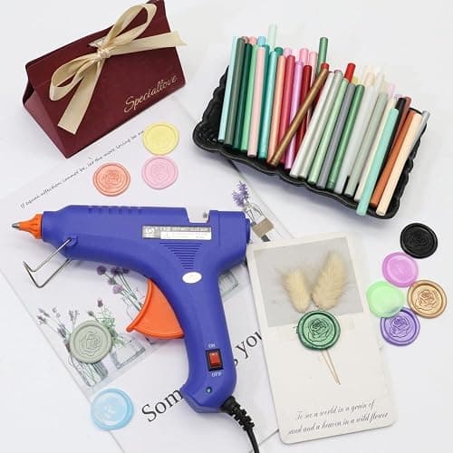 100 Pcs Sealing Wax Sticks for Wax Seal Stamp, Assorted Color SealingWax Glue Gun Wax Seal Sticks Mini WaxGun Stick, Mixed Colors WaxSeal Kit Great for Wedding Invitations (100B) thumbnail 2