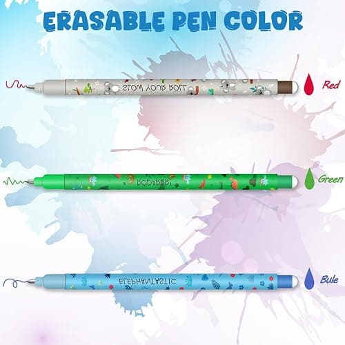 CARxlythic Set of 10 erasable gel pens + Estuche Escolar de 2 en 1 Koala + marcapáginas, Bolígrafo de gel borrable, temperature sensitive, diameter 0.7 mm thumbnail 6