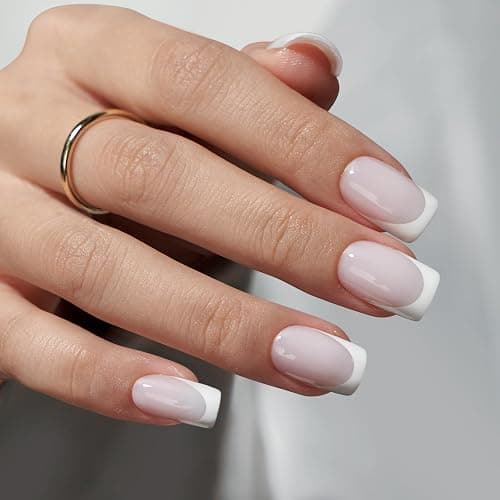 BTArtboxnails XCOATTIPS French Tip Nails - White Press On Nails Short, 160 Pcs Milky White Square Soft Gel Nail Tips, Soak Off False Nail Extensions For Gift thumbnail 3