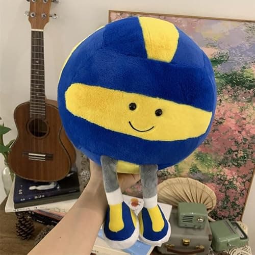 XIGUI 13 inch Soft Sports Pillow - Funny Volleyball Stuffed Plush Gifts for Boys and Girls, Cute Volleyball Room Decor thumbnail 7