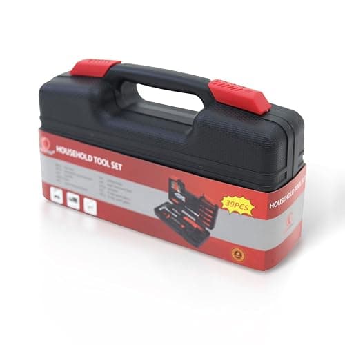 Hantinstom 39-Piece Household Tools Kit Essential Home Repair Set with Plastic Toolbox Ideal for College Students, Home Use & More thumbnail 4