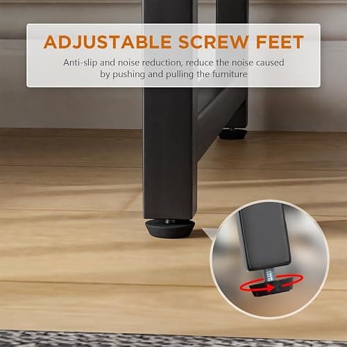 PayLessHere | 32 Inch Computer Desk | Black | Office Desk with Metal Frame, Adjustable Feet | Water-Resistant, Scratchproof Surface | Sturdy Writing Table for Home Office or Study | Pack of 1 thumbnail 5