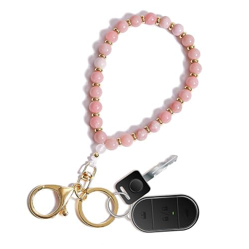 Lostars Beaded Keychain Wristlet 14k Gold Wrist Keychain Bracelet Cute Keychain Accessories Car Key Chain Bracelet for Women - Image 1