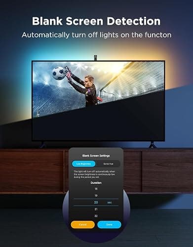 Govee TV Backlight 3 Lite with Fish-Eye Correction Function Sync to 75-85 Inch TVs, 16.4ft RGBICW Wi-Fi TV LED Backlight Strip with Camera, Voice and APP Control, Adapter thumbnail 8