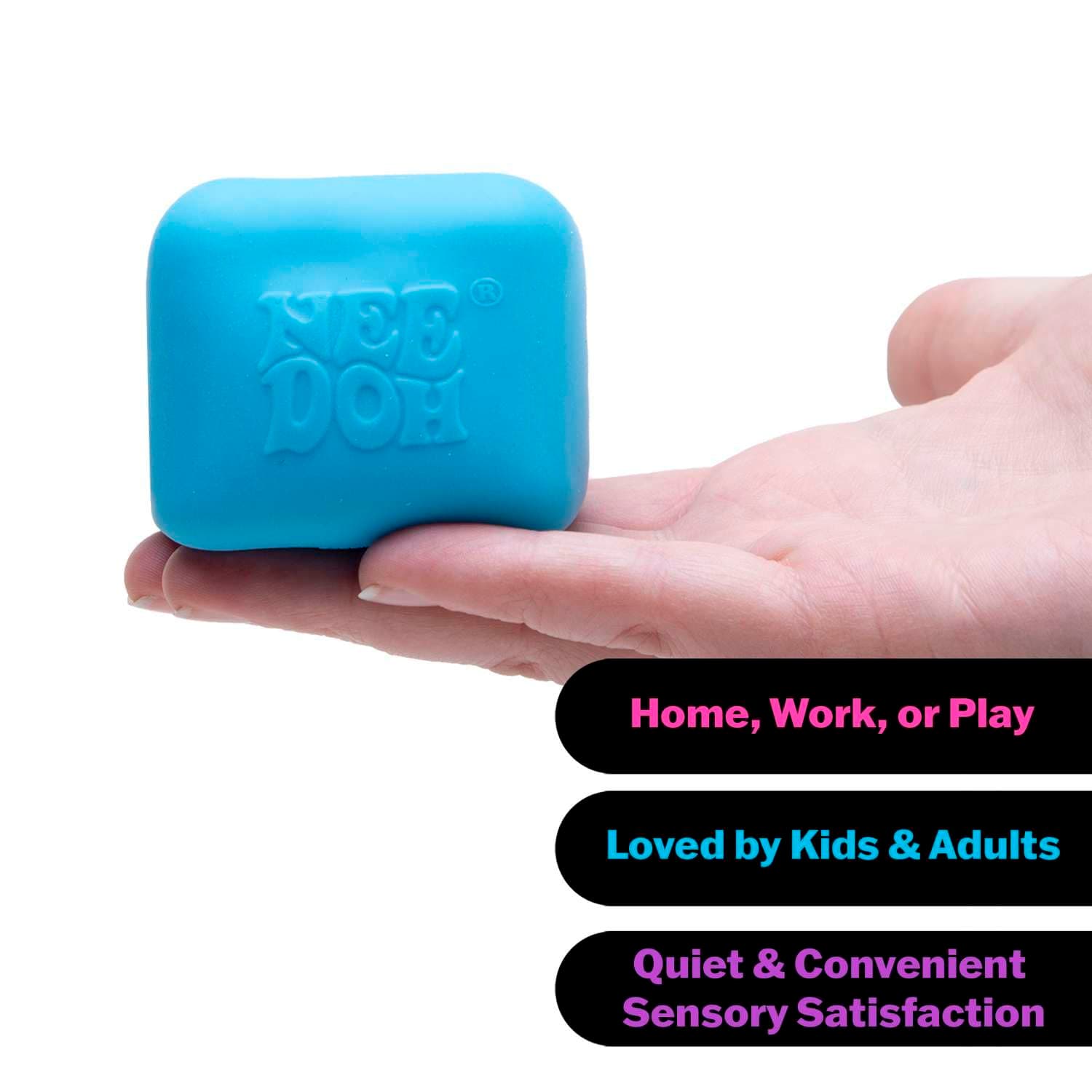 NeeDoh Nice Cube Glow - Soft & Squishy Glow-in-The-Dark Stress Toy, Stretchy Fidget for Sensory Play, Fun for Kids & Adults, Portable Stress Relief, Assorted Colours thumbnail 4