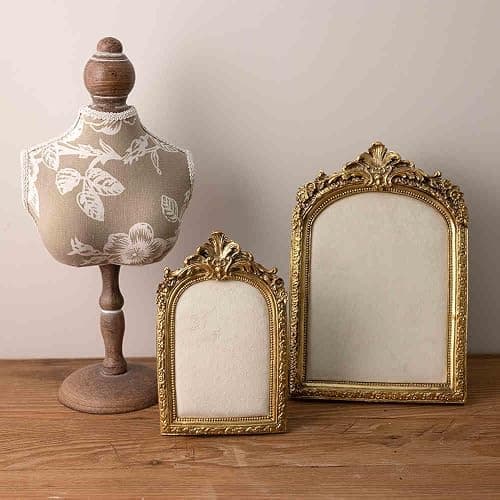 HSDDHOME Large Two-Piece Gold Resin Jewelry Display Stand, Vintage Photo Frame Earring Holder, Velvet Necklace Storage Box, Elegant Décor for Jewelry and Collectibles thumbnail 9