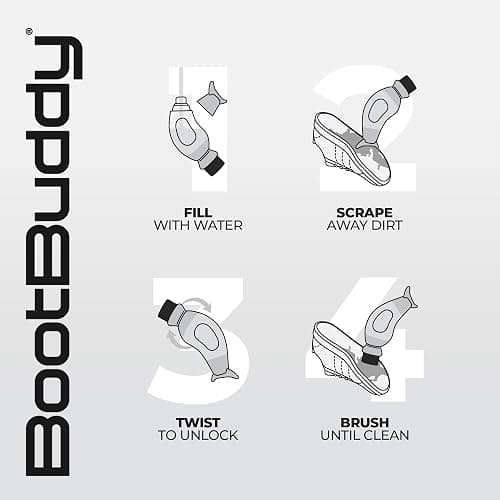 BootBuddy Shoe & Boot Cleaner Brush – Footwear Cleaning Kit for Running and Walking Shoes, Hiking Boots, Golf Shoes & Soccer Cleats – Cleans Mud, Dirt & Stains in Minutes, As Seen on Dragons’ Den thumbnail 5