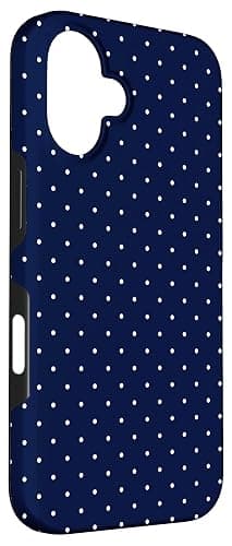 Boho Tiny Polka Dot Rockabilly Cute Navy Blue Polkadot Case for iPhone 16 thumbnail 3