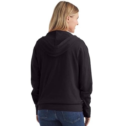 Hanes Women’s Slub Knit Full-Zip Hoodie, Textured Cotton Zip-Up T-Shirt Hoodie for Women thumbnail 2