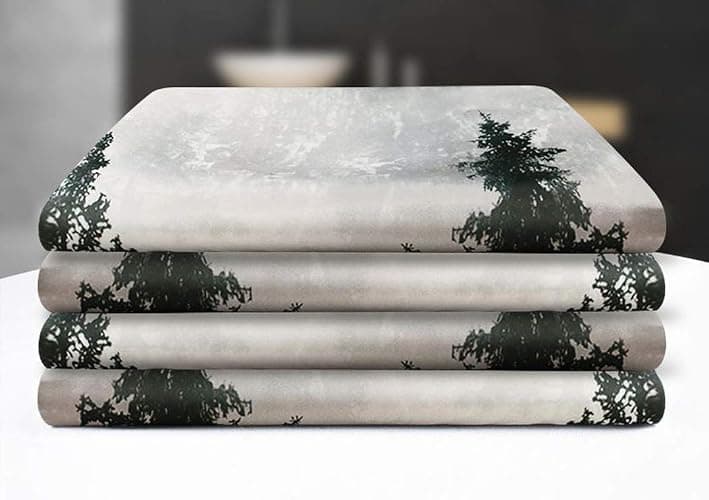 Mantto Canadian Smoky Mountain Cliff Outdoor Idyllic Photo Art Shower Curtain, National Parks Home Decor Curtain, Waterproof Polyester Fabric Bathroom Shower Curtain with Hooks 72" x 72" thumbnail 5
