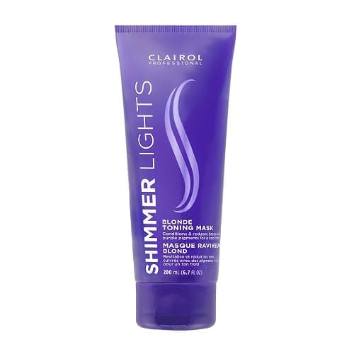 Clairol Professional Shimmer Lights Violet Toning Mask for Neutralizing Brassy Tones with Refreshing Blonde Hair Results - Image 1