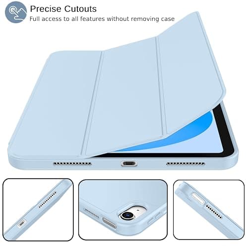 iMieet iPad (A16) Case 11th Gen/iPad 10th Generation Case [11-Inch 2025/10.9 Inch 2022] with Pencil Holder, Trifold Stand Smart Cover with Soft TPU Back,Auto Wake/Sleep(Sky Blue) thumbnail 2