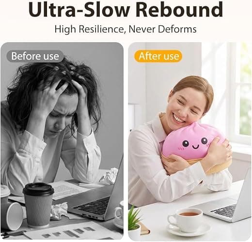 Giant Dumpling Cute Squishy Jumbo Size,4/ 6/10 InchSoft Slow Rising Stress Ball, Large Dumpling Cute Squishy for Desk Office Home Study Adults, Fun Fidget Item for Stress Relief (Cololful, 4inch) thumbnail 5