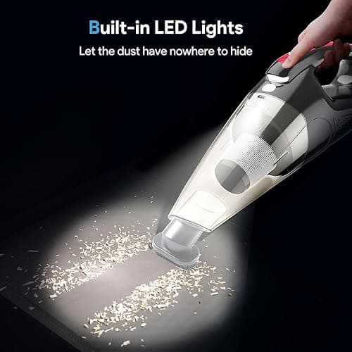 kitsky Handheld Vacuum - Car Vacuum Cleaner Cordless with Powerful Suction, Portable HandHeld Vacuuming Cordless - for Sofas, Mattresses, and Windows (Red(16000PA)) - 16000PA thumbnail 7