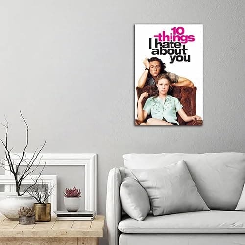 10 Things I Hate About You Poster Movie Poster Print Wall Art Canvas Painting Room Aesthetic Bedroom Decoration Pictures (Unframed, (12x18inch(30x45cm) thumbnail 2