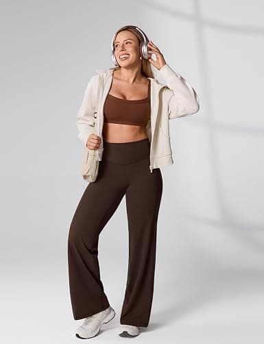 UNISSU Hugcurve No Front Seam High Waisted Wide Leg Yoga Pants for Women with Side Pockets Lounge Buttery Soft - 31" thumbnail 3