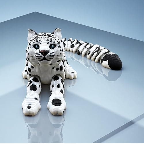 Mrltau 3D Printed Animals Snow Leopard, 3D Printed Toys Gift For Boy And Adult, Animal Toys, 3D Printed Toys Gift For Boy And Adult (20 Cm) thumbnail 2
