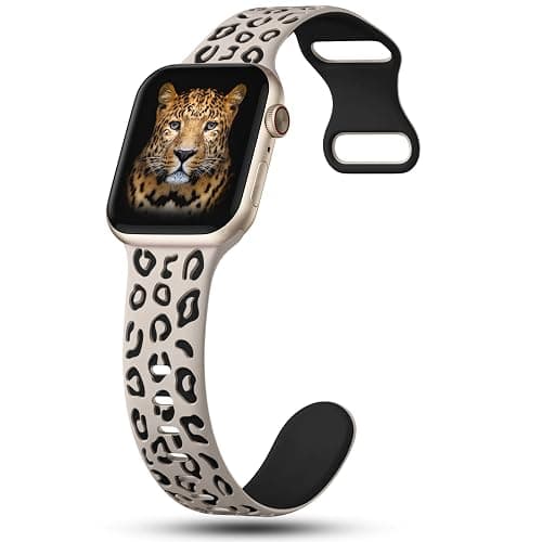 3 Pack Leopard Engraved Bands Compatible with Apple Watch Band 41mm 40mm 38mm 42mm 44mm 45mm 46mm 49mm Women, Soft Silicone Cheetah Embossed Sport Strap for iWatch Series 10 9 8 7 6 5 4 3 2 1 Ultra thumbnail 4