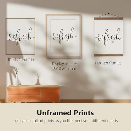 ETVISO Refresh Relax Recharge Wall Art Decor Set of 3, Bathroom Wall Decor Spa Decoration, Yoga Wall Art Prints, Minimalist Modern Prints, 8x10 (Unframed) thumbnail 6