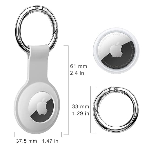 Holder Case for AirTag/New airtag 2 Ultra Light Silicone Sleeve for AirTags Anti-Scratch Protective Skin Cover with Anti-Losing Keychain Ring Accessory for Apple AirTags 2021 2026 (White) thumbnail 3