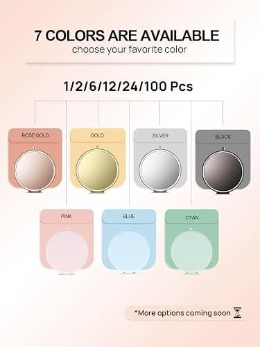 Getinbulk Compact Mirror for Purse, Double-Sided 1X/2X Magnifying Metal Pocket Makeup Mirrors(Round,Pink Marshmallow) thumbnail 4