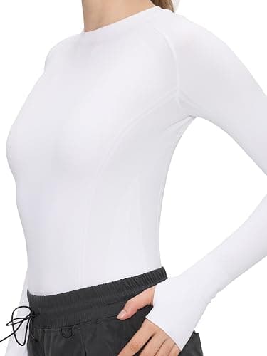 Long Sleeve Workout Tops for Women, Compression Shirt, Sports Running Shirt Breathable Athletic Top Slim Fit thumbnail 5