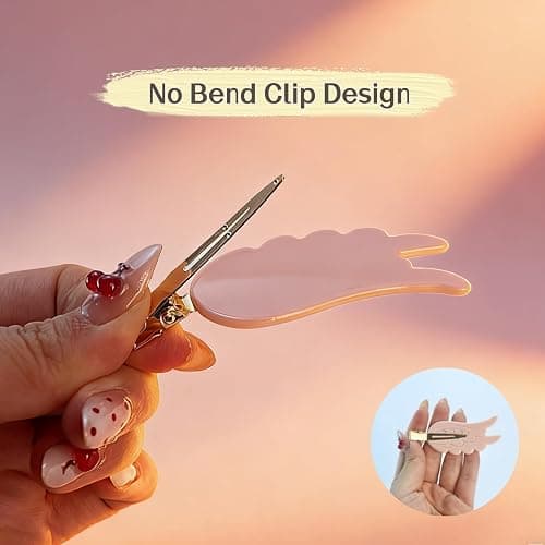 2 Piece Angel Wing Hair Clips with Rhinestones Pink Creaseless Hair Clips for Women Cute Wing Hairpins Kawaii Cartoon Barrettes Cute Y2K Makeup Accessories thumbnail 2