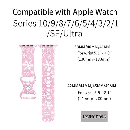 Christmas Watch Band Compatible with Apple Watch 38/40/41/42/44/45/49mm Silicone Adjustable Replacement for All Series thumbnail 4