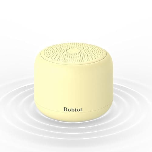 Bobtot Portable Bluetooth Speakers with Strap Easy to Carry Mini Speaker | Wireless Waterproof with Loud Stereo Sound, 20 Hours Playtime, Rechargeable Battery, Built-In Microphone, Beige - Image 1