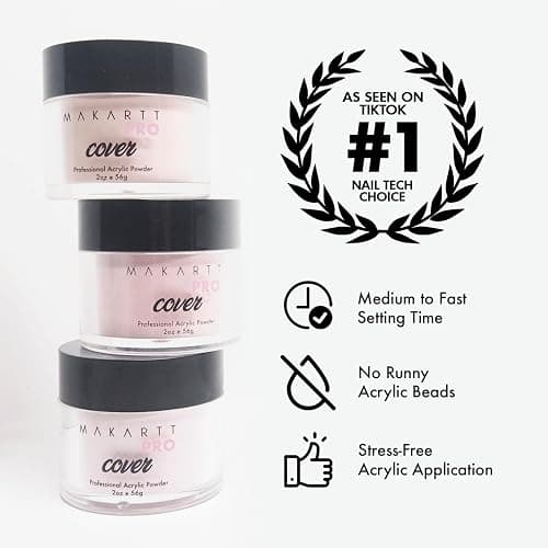 MakartPro Cover Acrylic Powder, Sweet Pea, Nail Extensions, 56g/2oz | Professional Acrylic Powder, Durable, Long-Lasting, Easy-Apply Formula for Nail Extensions, Overlays, Sculpting & Nail Art thumbnail 4