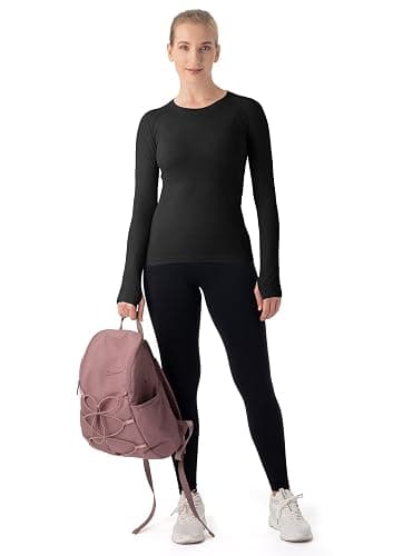 MathCat Seamless Workout Shirts for Women Long Sleeve Yoga Tops Sports Running Shirt Breathable Athletic Top Slim Fit XS-XL thumbnail 6