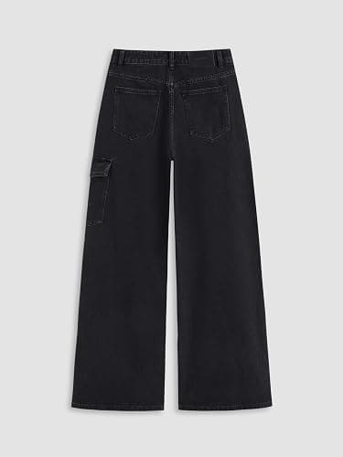 CIDER Baggy Jeans for Women Low Waisted Wide Straight Leg Bow Jeans Denim Pants thumbnail 6