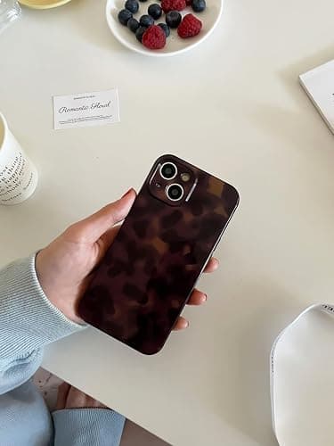 Reezaddin Aesthetic Tortoise Shell Phone Case for iPhone 15 Pro 6.1in,Retro Cool Girl Leopard Print Brown Amber Trendy Full Camera Protective Cover for iPhone 15pro 6.1" thumbnail 5
