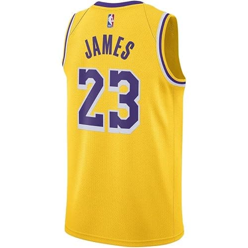 Lebron James Los Angeles Lakers NBA Kids Youth 8-20 Yellow Gold Icon Edition Swingman Jersey thumbnail 3
