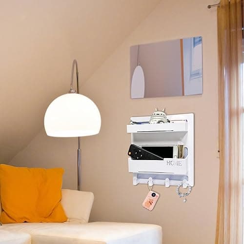 Floating Shelves for Bedside Shelf Accessories Organizer, Wall Mount Self Stick On, Cute Room Decor Aesthetic, Girls Room Decor, Cool Stuff For Bedroom Storage And Organization, Bedside Wall Organizer thumbnail 7
