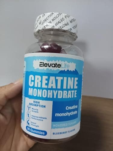 ElevateLife Creatine Monohydrate Gummies for Men & Women, Chewables Creatine Monohydrate for Muscle Strength, Muscle Builder, Energy Boost, Pre-Workout Supplement(90 Count)-Blueberry thumbnail 5
