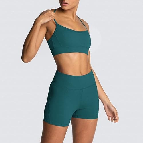 IMEKIS Women's Workout Sets 2 Piece Yoga Outfit High Waisted Biker Shorts Leggings Sports Bra Gym Fitness Clothes Tracksuit thumbnail 4