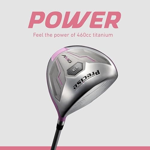 Precise AMG Complete Womens Golf Clubs Set, Includes Driver, Fairway, Hybrid, 6-PW Irons, Putter, Stand Bag, 3 H/C's, Golf Clubs Women Right Handed, Regular & Petite Sizes thumbnail 4
